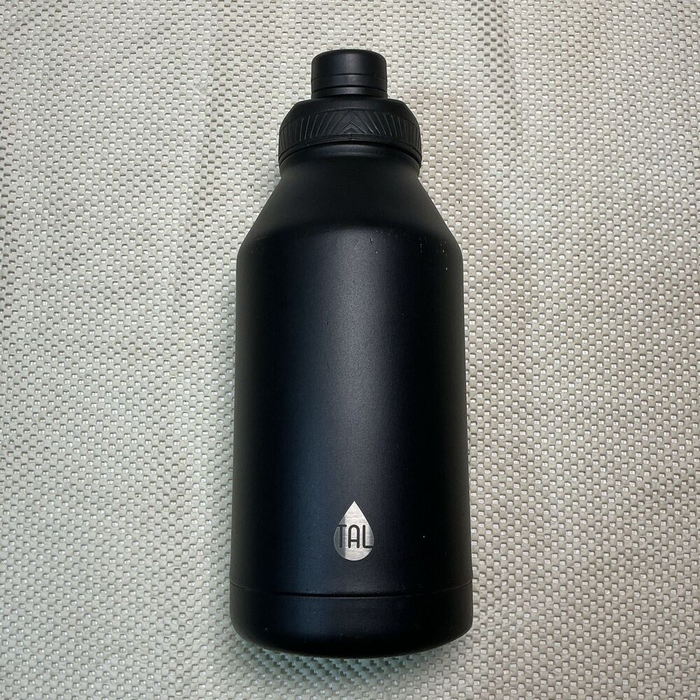 TAL Ranger 64 oz Stainless Steel Water Bottle Black Insulated Wide Mouth Handle